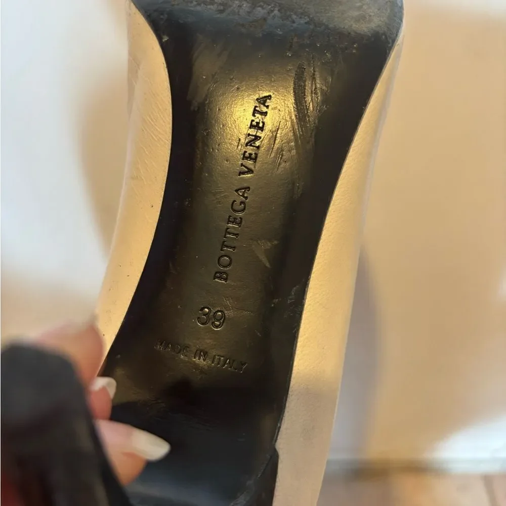 Bottega Veneta dress shoes pumps colorblock heels baby doll logo bow design